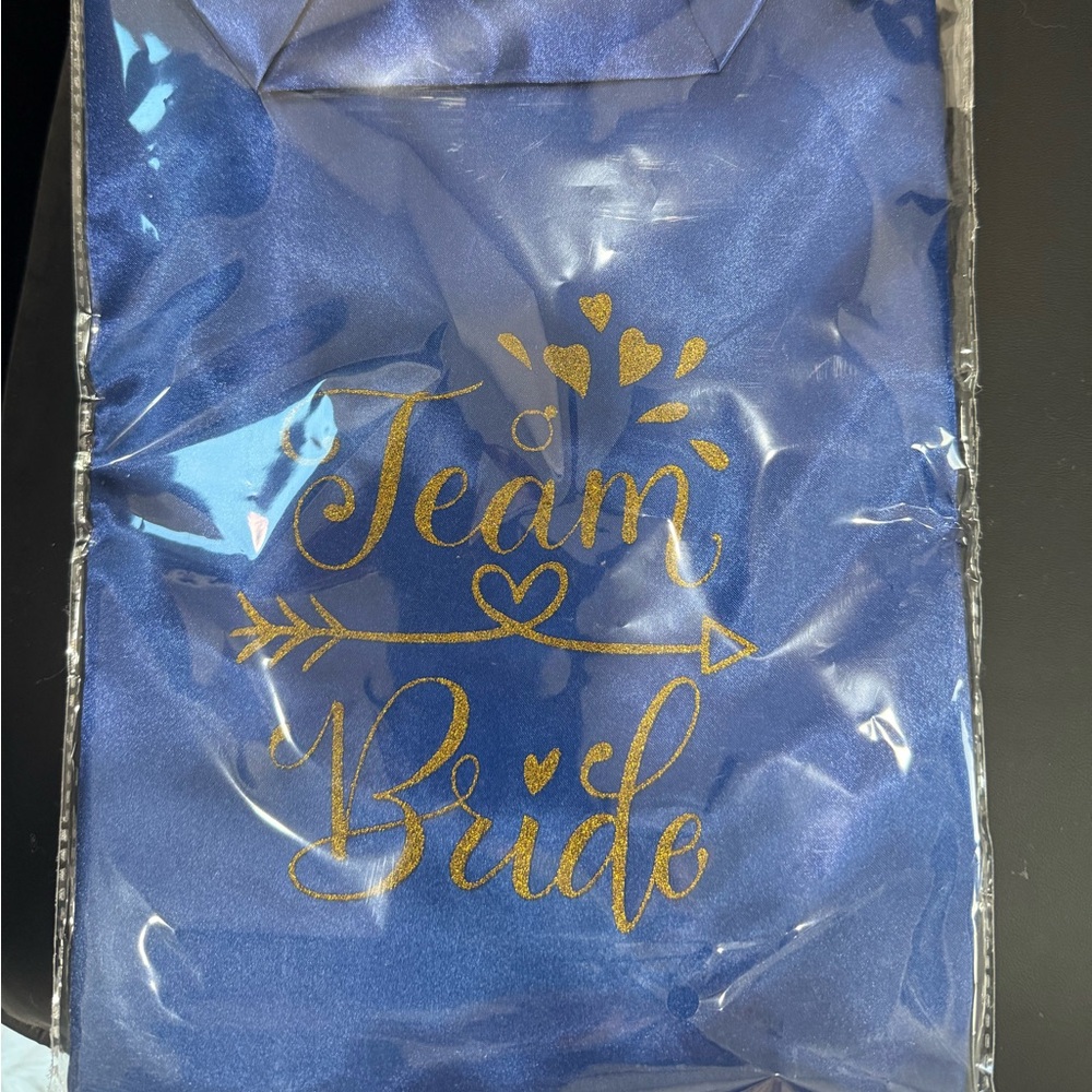 Blue 'Team Bride' Satin Robe BRAND NEW